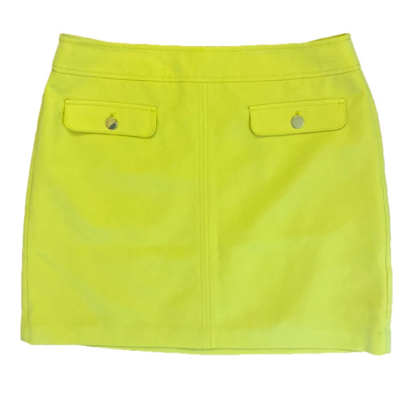 Loft skirt mustard yellow midi lined skirt two front pockets woman’s size 12 p - Picture 2 of 8